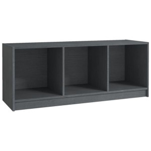 Szafka pod telewizor, szara, 104x33x41 cm, lite drewno sosnowe