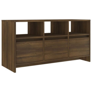 Szafka pod TV, brązowy dąb, 102x37,5x52,5 cm, płyta wiórowa