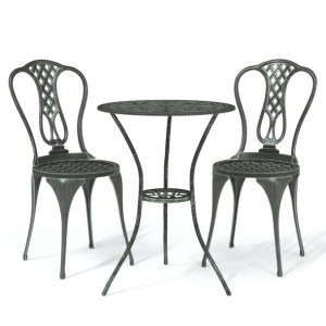 3-cz. zestaw mebli bistro ze stopu aluminium, zielony