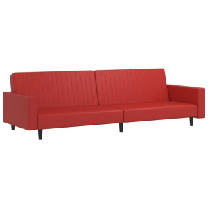 2-osobowa sofa, kolor czerwonego wina, sztuczna skóra