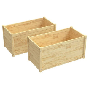 Donice ogrodowe, 2 szt., 100x50x50 cm, lite drewno sosnowe
