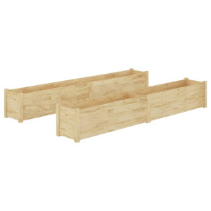 Donice ogrodowe, 2 szt., 200x31x31 cm, lite drewno sosnowe