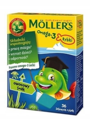 Mollers Omega-3 Rybki 36 Tran Norweski Dha Owocowe