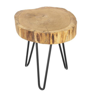 Stolik kawowy, stolik z plastra drewna, plaster drewna