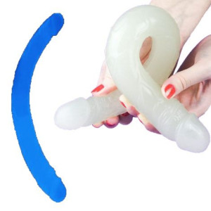 Penis Dildo dwustronne świecące w ciemności 37 cm