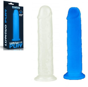 Dildo z świecące w ciemności 21 cm z przyssawką