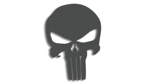 Wycinana naklejka PUNISHER czaszka grafitowa