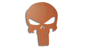 Wycinana naklejka PUNISHER czaszka miedziana