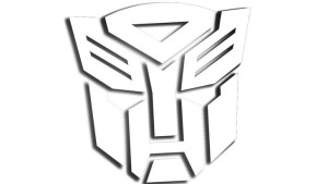 Wycinana naklejka AUTOBOT transformers biała