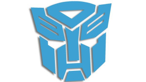 Wycinana naklejka AUTOBOT transformers błękitna