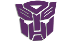 Wycinana naklejka AUTOBOT transformers fioletowa