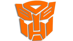 Wycinana naklejka AUTOBOT transformers pomarańczowa