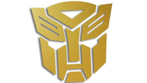 Wycinana naklejka AUTOBOT transformers złota