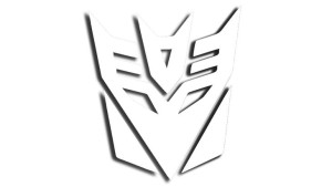 Wycinana naklejka DECEPTICON transformers biała