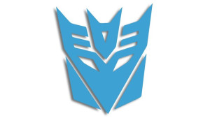 Wycinana naklejka DECEPTICON transformers błękitna