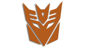Wycinana naklejka DECEPTICON transformers brązowa