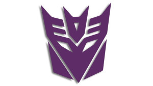 Wycinana naklejka DECEPTICON transformers fioletowa
