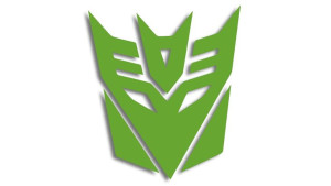 Wycinana naklejka DECEPTICON transformers jasny zielony