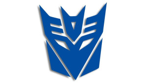 Wycinana naklejka DECEPTICON transformers niebieska