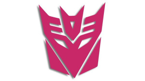 Wycinana naklejka DECEPTICON transformers różowa