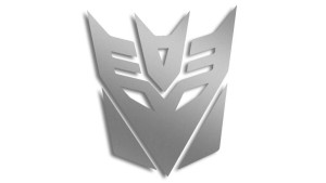 Wycinana naklejka DECEPTICON transformers srebrna