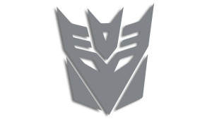 Wycinana naklejka DECEPTICON transformers szara