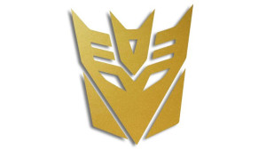 Wycinana naklejka DECEPTICON transformers złota