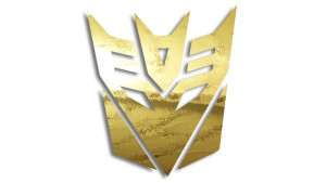 Wycinana naklejka DECEPTICON transformers złoty chrom