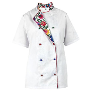 Bluza kucharska damska kitel biały krótki rękaw MASTER CHEF - XL