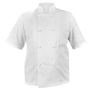Bluza kucharska biała kitel rękaw krótki białe guziki - 3XL