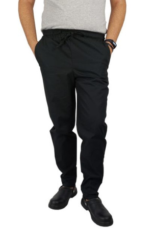Spodnie kucharskie męskie  czarne FIT - XL