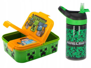 Zestaw Bidon + Śniadaniówka Creeper Minecraft