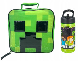 Zestaw Minecraft Bidon + Śniadaniówka Creeper