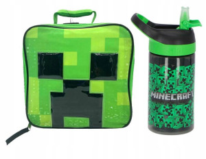 Zestaw Minecraft Bidon + Śniadaniówka Creeper