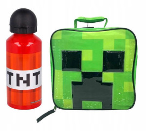 Zestaw Minecraft Bidon Tnt + Śniadaniówka Creeper