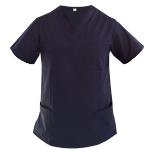Bluza damska ochronna 100% bawełna chirurgiczna medyczna granatowa - XXS