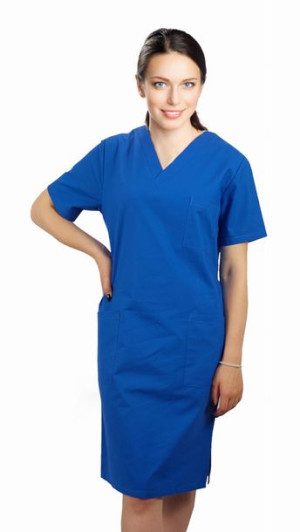 Sukienka medyczna chirurgiczna chabrowa bawełna 100% - 3XL