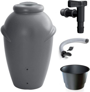 ZBIORNIK na deszczówkę AQUA CAN 210L- SZARY+zestaw  przyłączeniowy