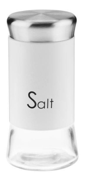 Przyprawnik Szklany Do Soli Napis Salt Biały