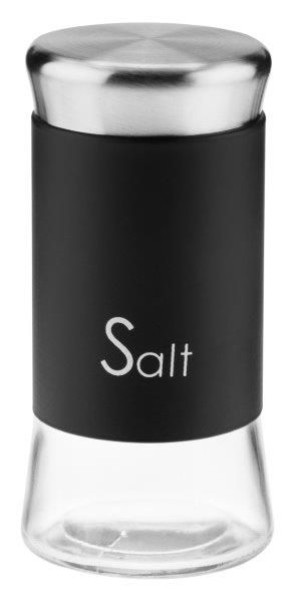 Przyprawnik Szklany Do Soli Napis Salt Czarny