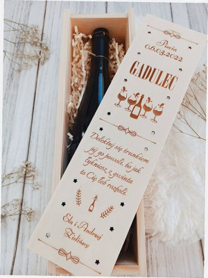 Skrzynka drewniana na Wino personalizowana "GADULEC"