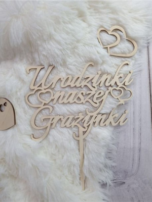 Topper na tort PERSONALIZOWANY ze sklejki