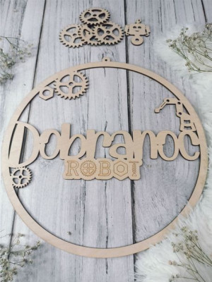 Baza do makramy Dobranoc  ROBOT ze sklejki