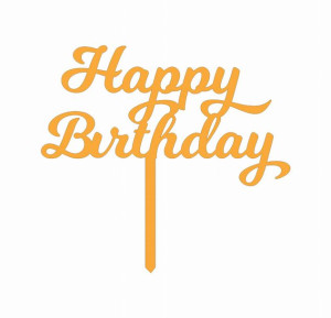 Topper  na tort urodzinowy Happy Birthday Napis