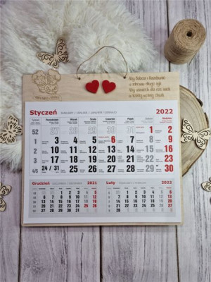 Kalendarz dla Dziadków z wierszem