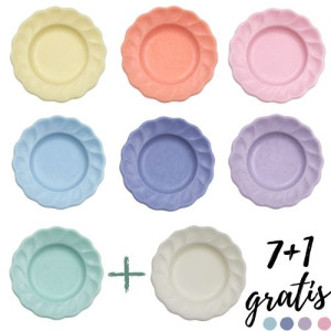 Miniaturowy talerz ozdobny pastel breloki kolczyki 7+1 gratis