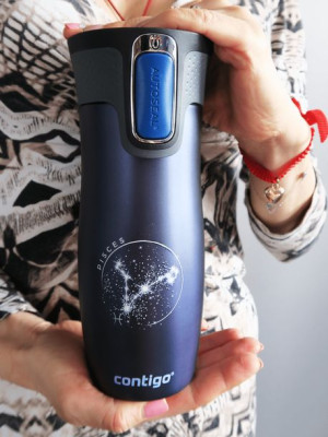 Kubek termiczny Contigo West Loop "Ryby" 470 ml - granatowy mat