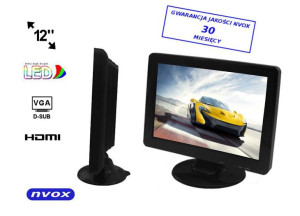 Monitor samochodowy lub wolnostojący LCD 12cali cali LED VGA HDMI 12V 230V.