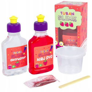 Tuban Zestaw Super Slime - Truskawkowy - Brokat
