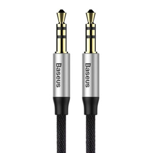 Baseus Kabel Aux Yiven Jack 3,5 Mm M30 1,5 Metr Srebrno-czarny Cam30-cs1